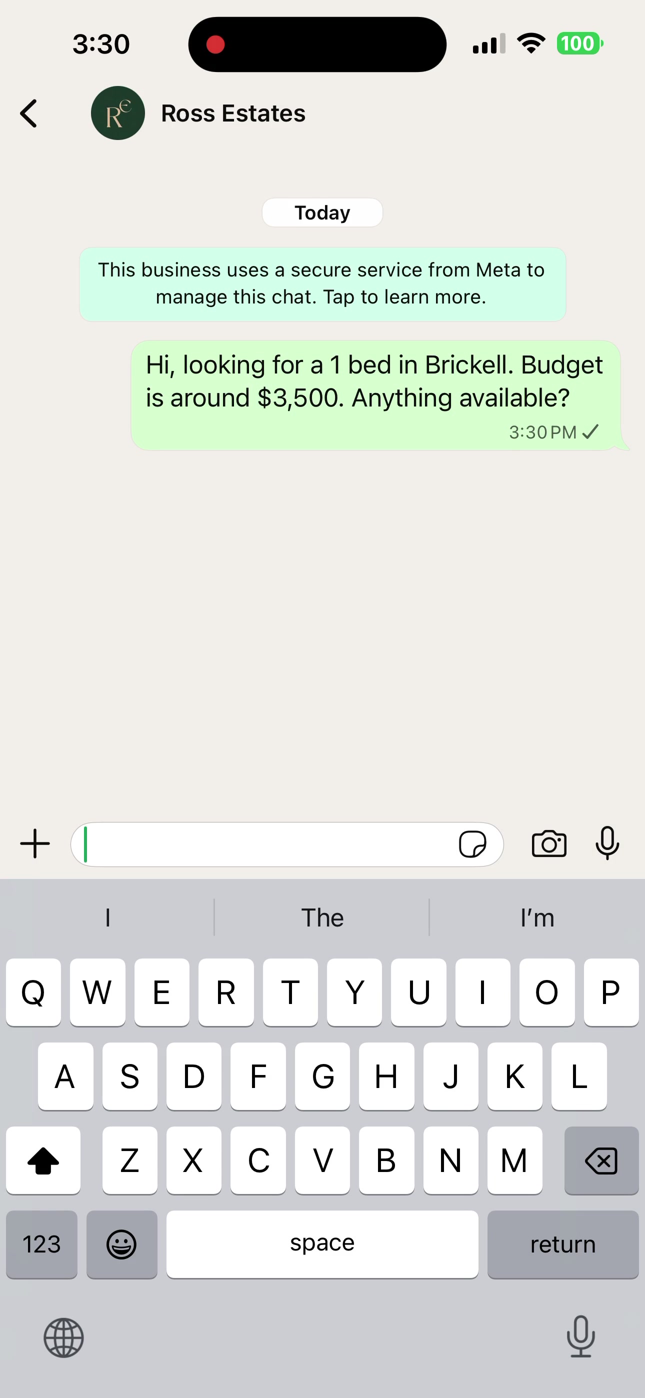 Real estate communication (WhatsApp)