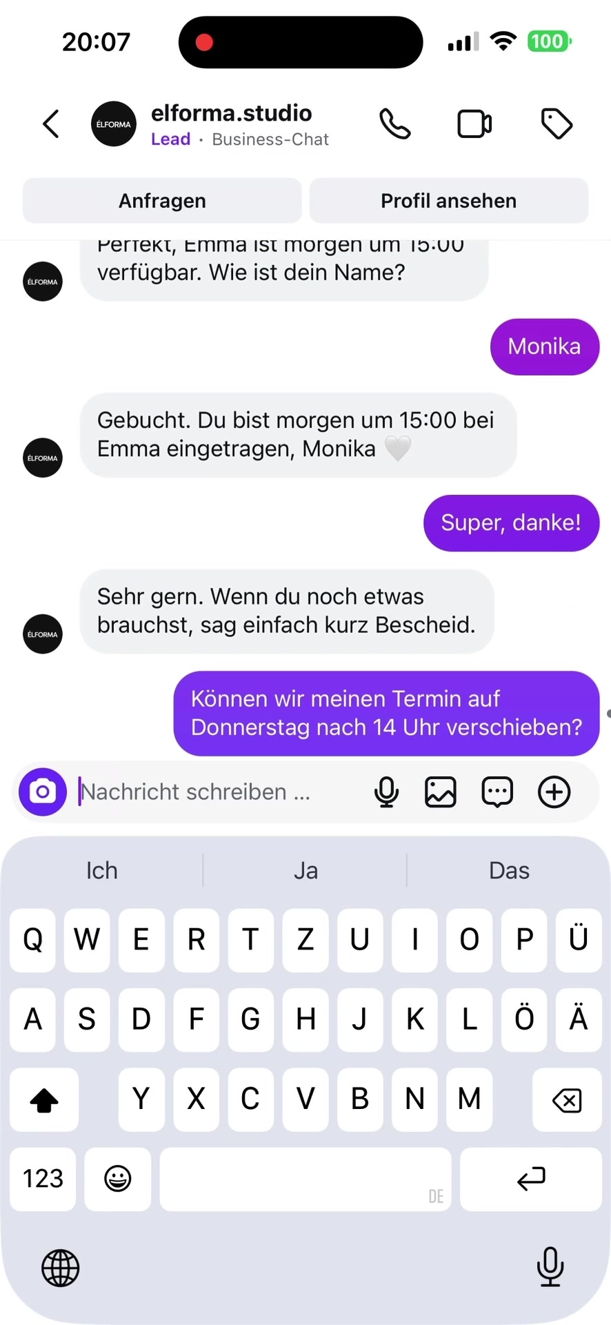 Booking rescheduling